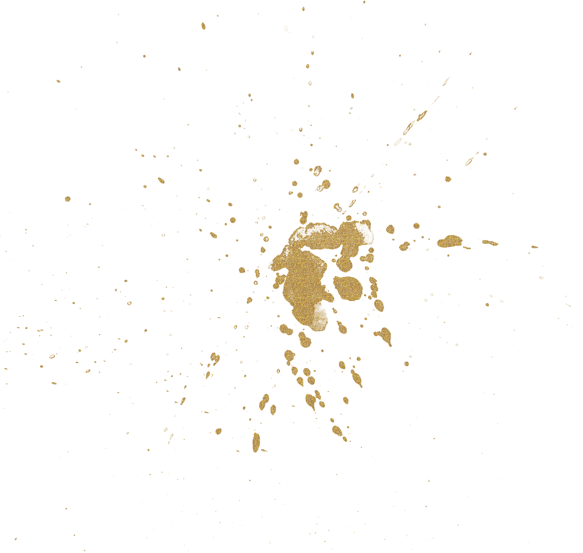 Gold glitter floating